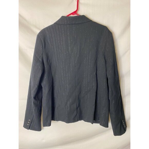 ATTENTION‎ WOMENS PLUS SIZE 18 1X BLACK PINSTRIPE BLAZER SUIT JACKET POCKETS - Picture 3 of 3